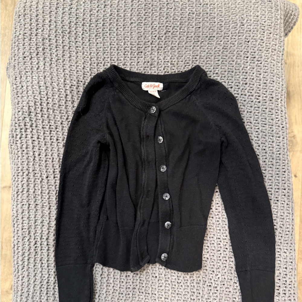Cat & Jack Women's Button-Up Black Cardigan